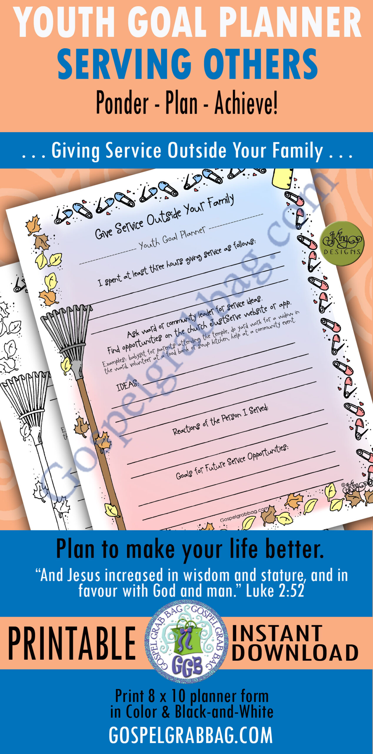 "Give Service Outside Your Family" YOUTH GOAL PLANNER